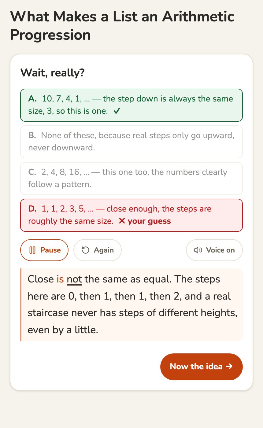 Wait, really? The tempting guess is marked and one line explains why close is not the same as equal